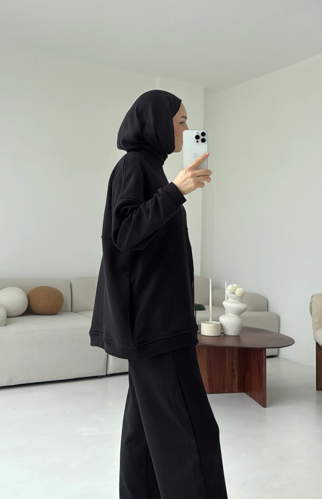 Fermuarlı 3 İplik Takım Siyah