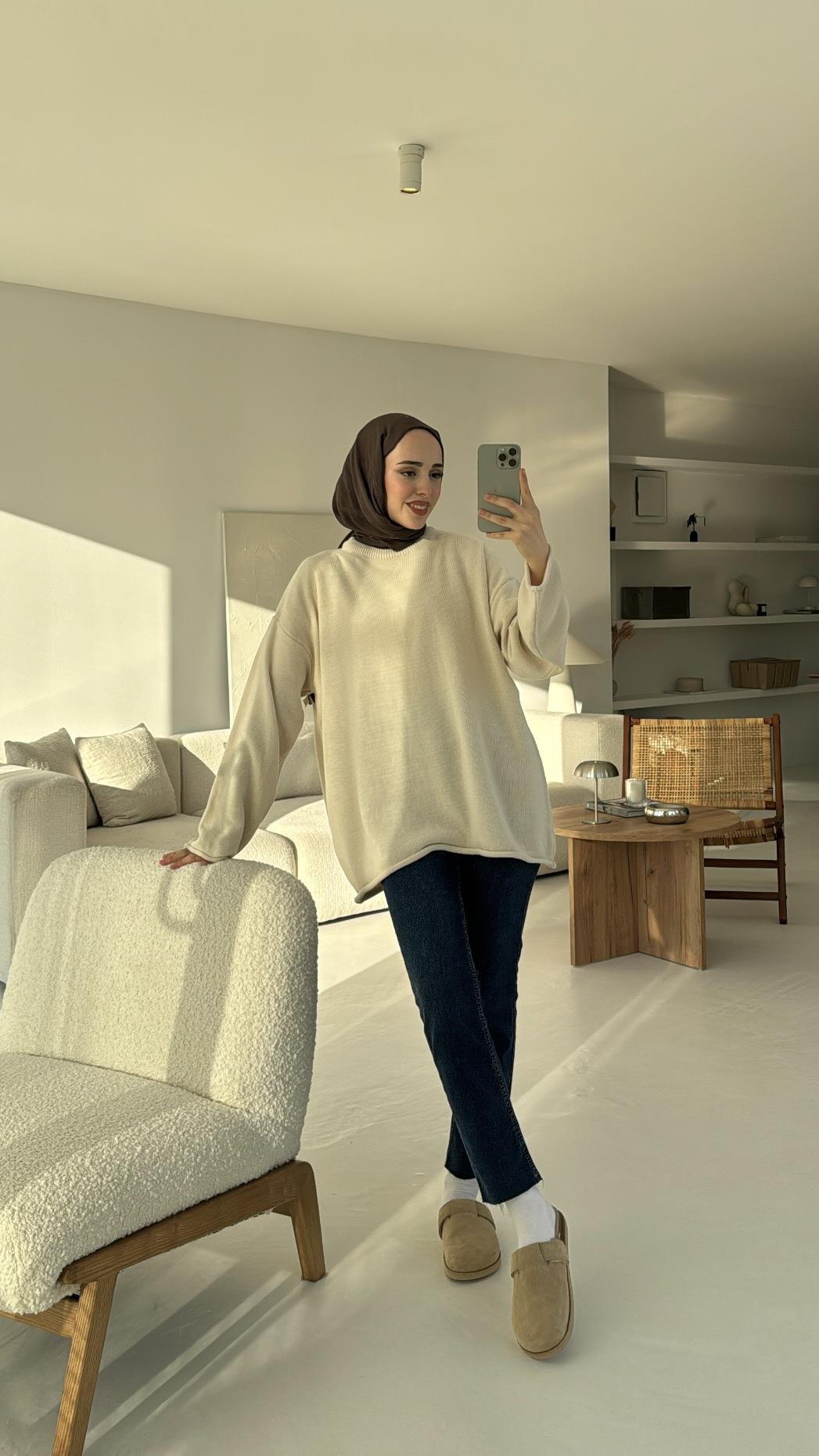 Dikişsiz Premium Triko Bej