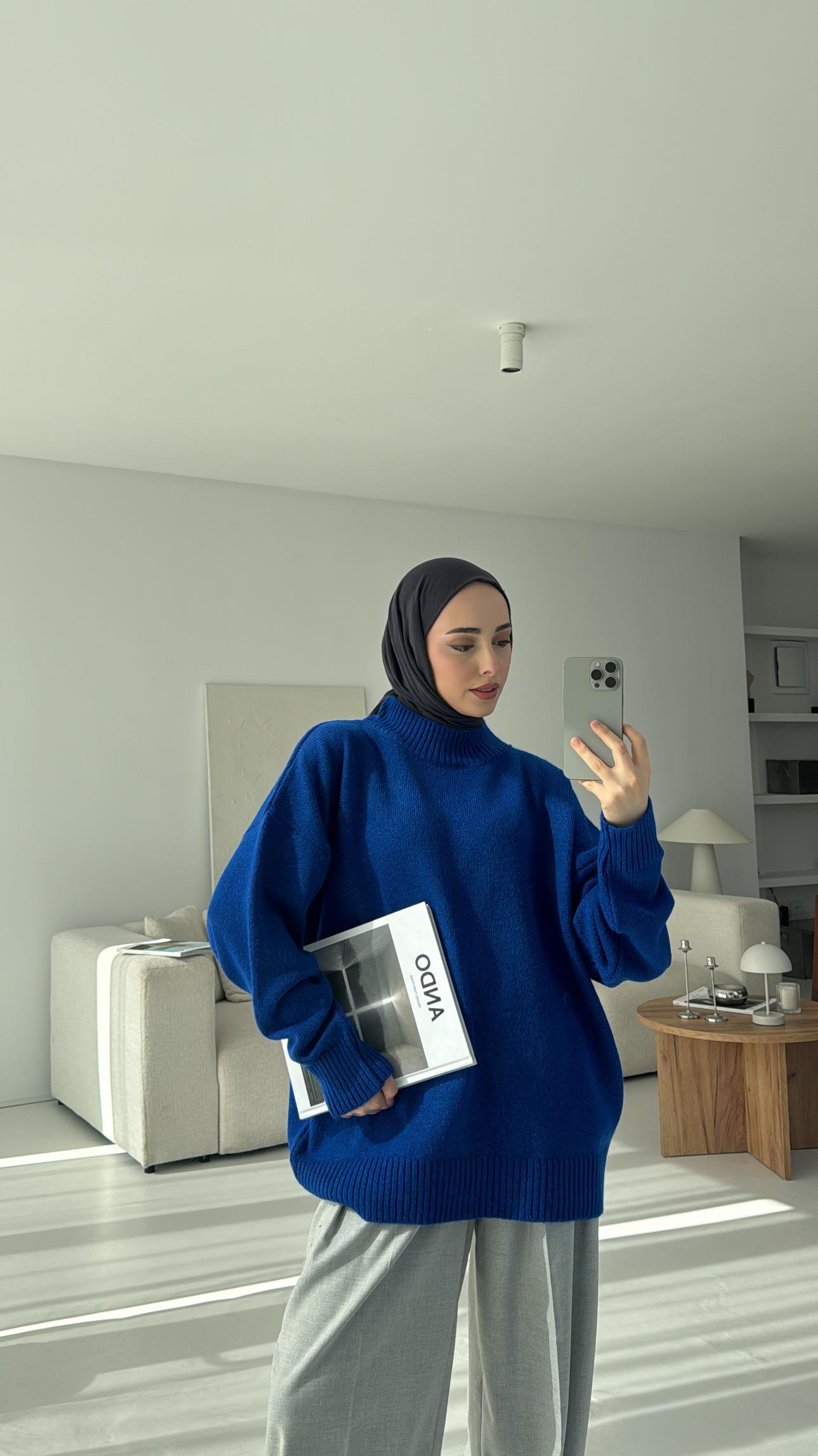 Yumuşak Triko Kazak Mavi