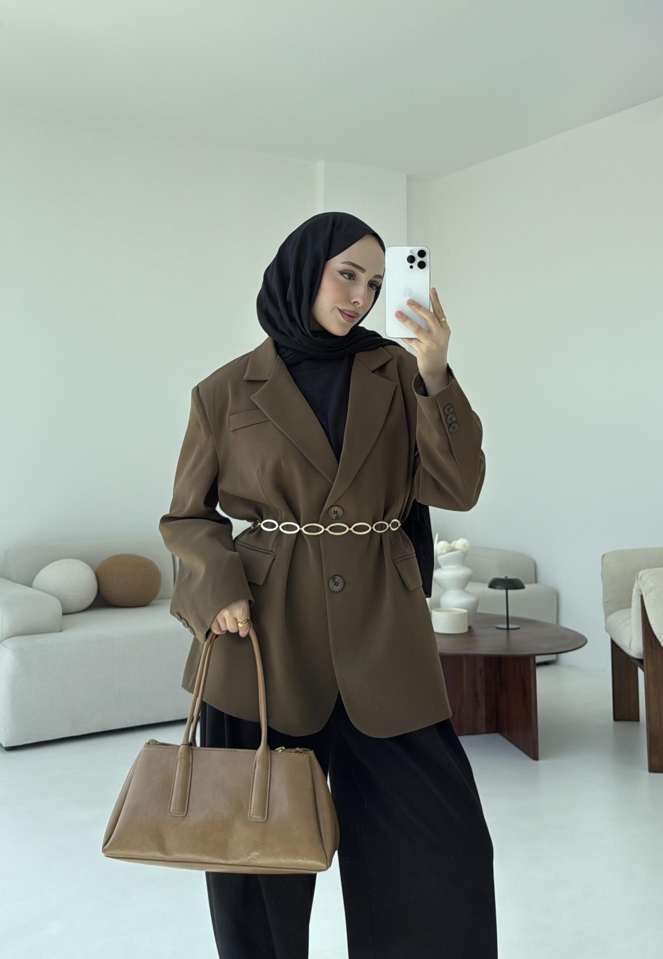 Çift Dügmeli Oversize Blazer Ceket