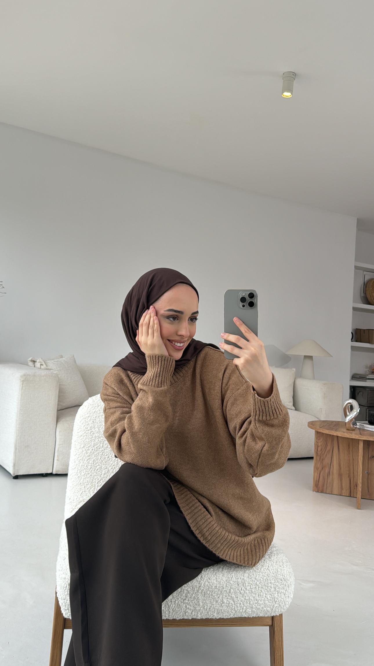 Yumuşak Triko Kazak Camel