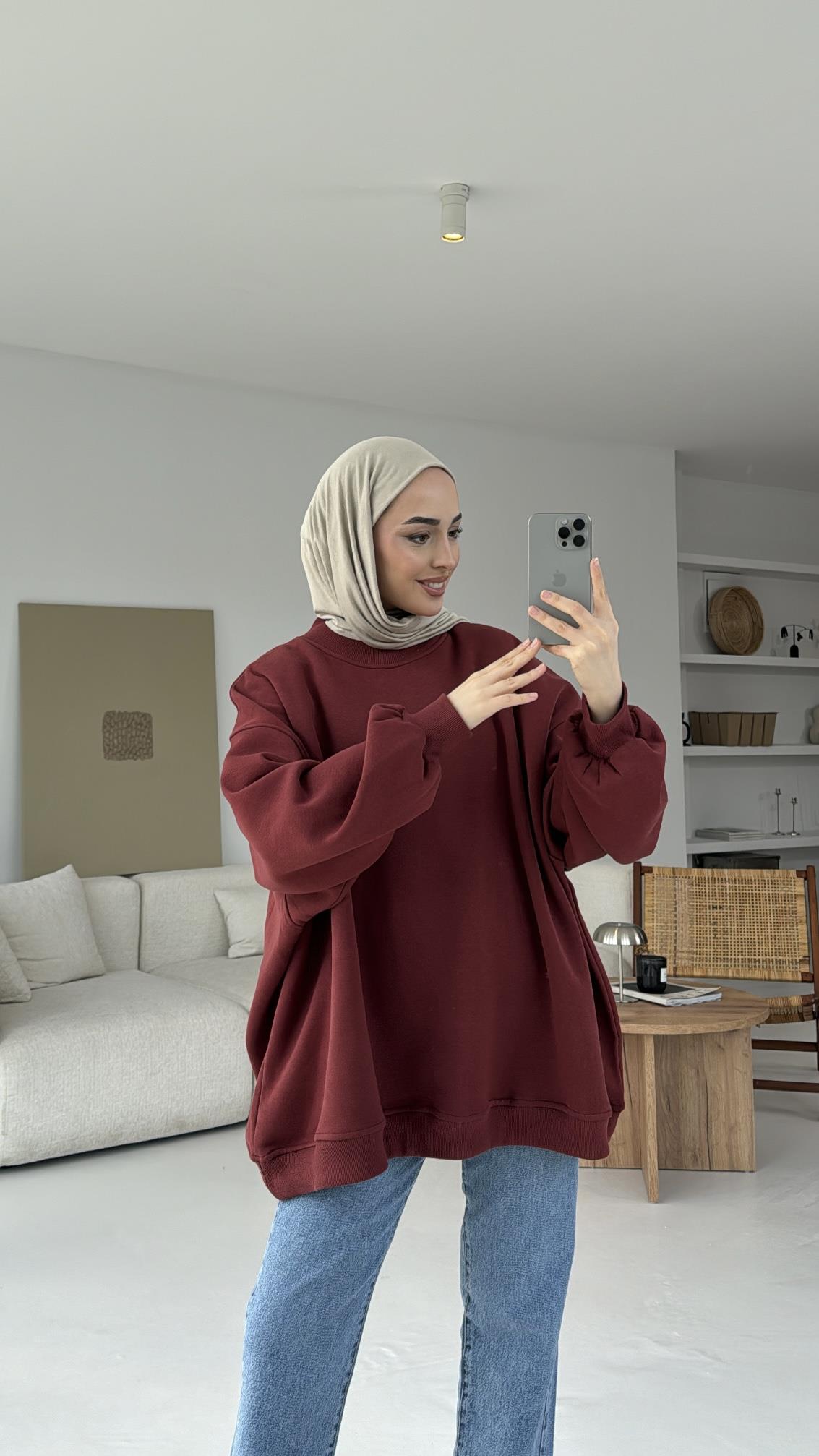 Oversize Üç İplik Sweatshirt