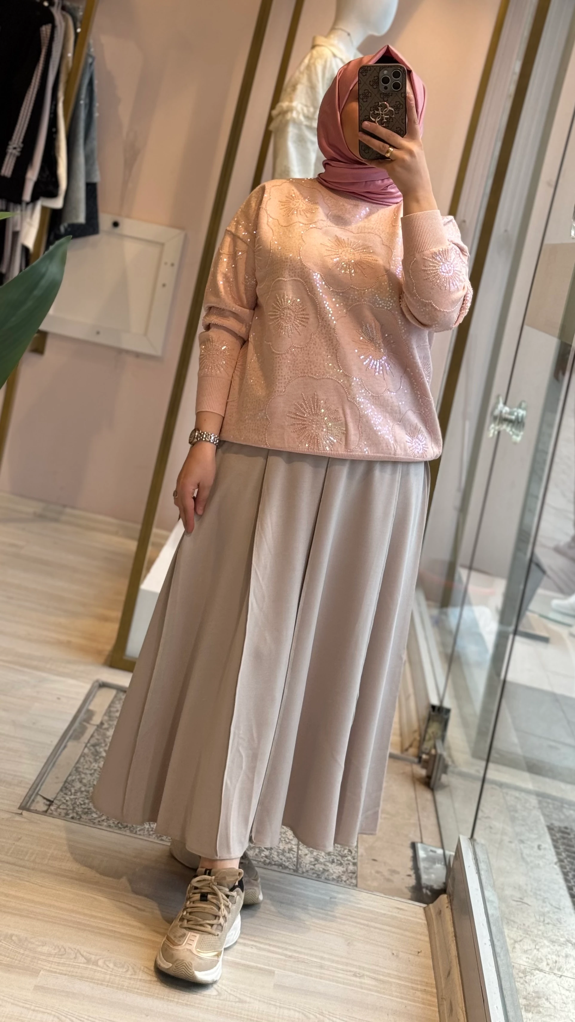 Sentez Safir Parçalı Etek 