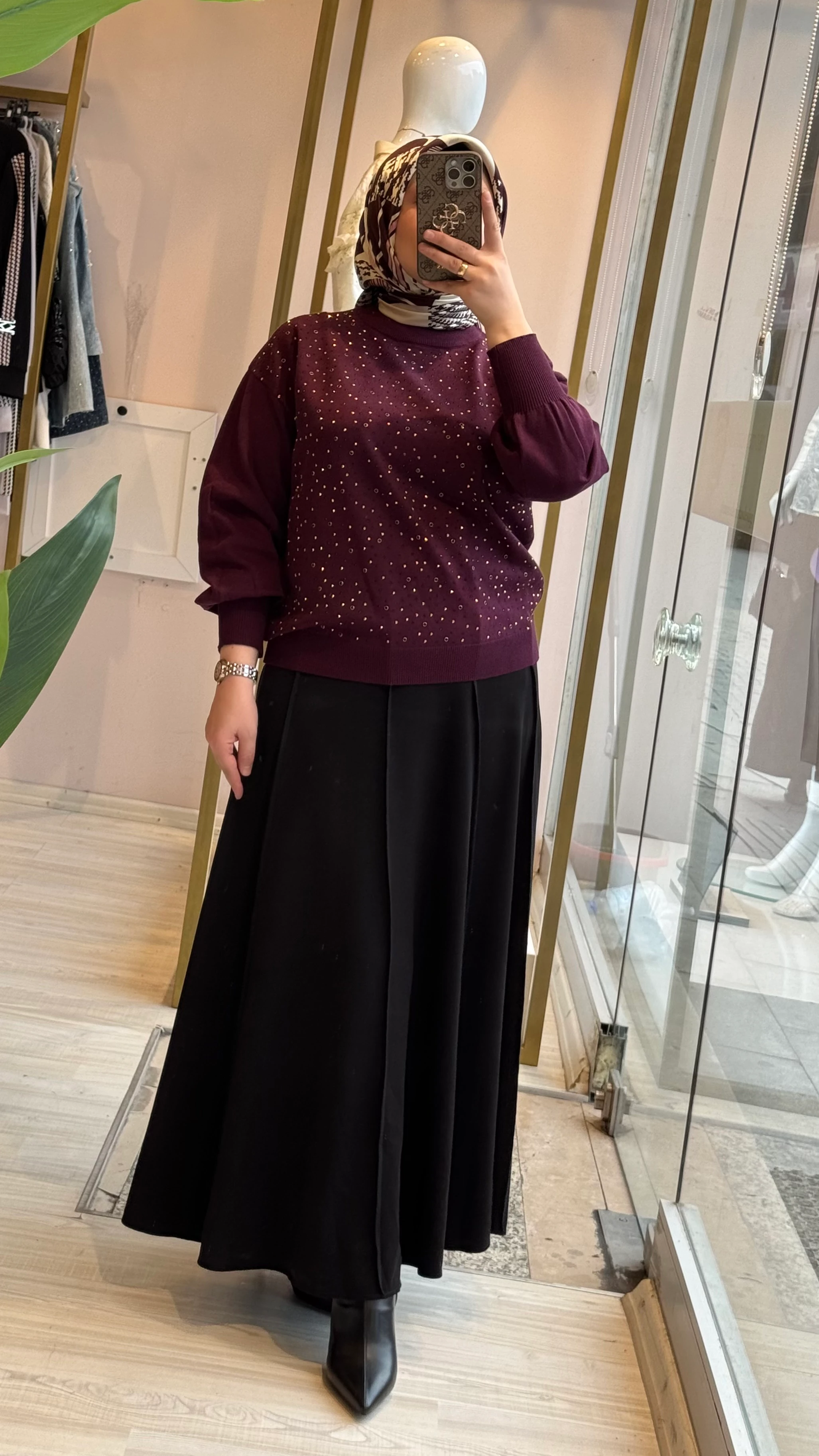 Sentez Safir Parçalı Etek 