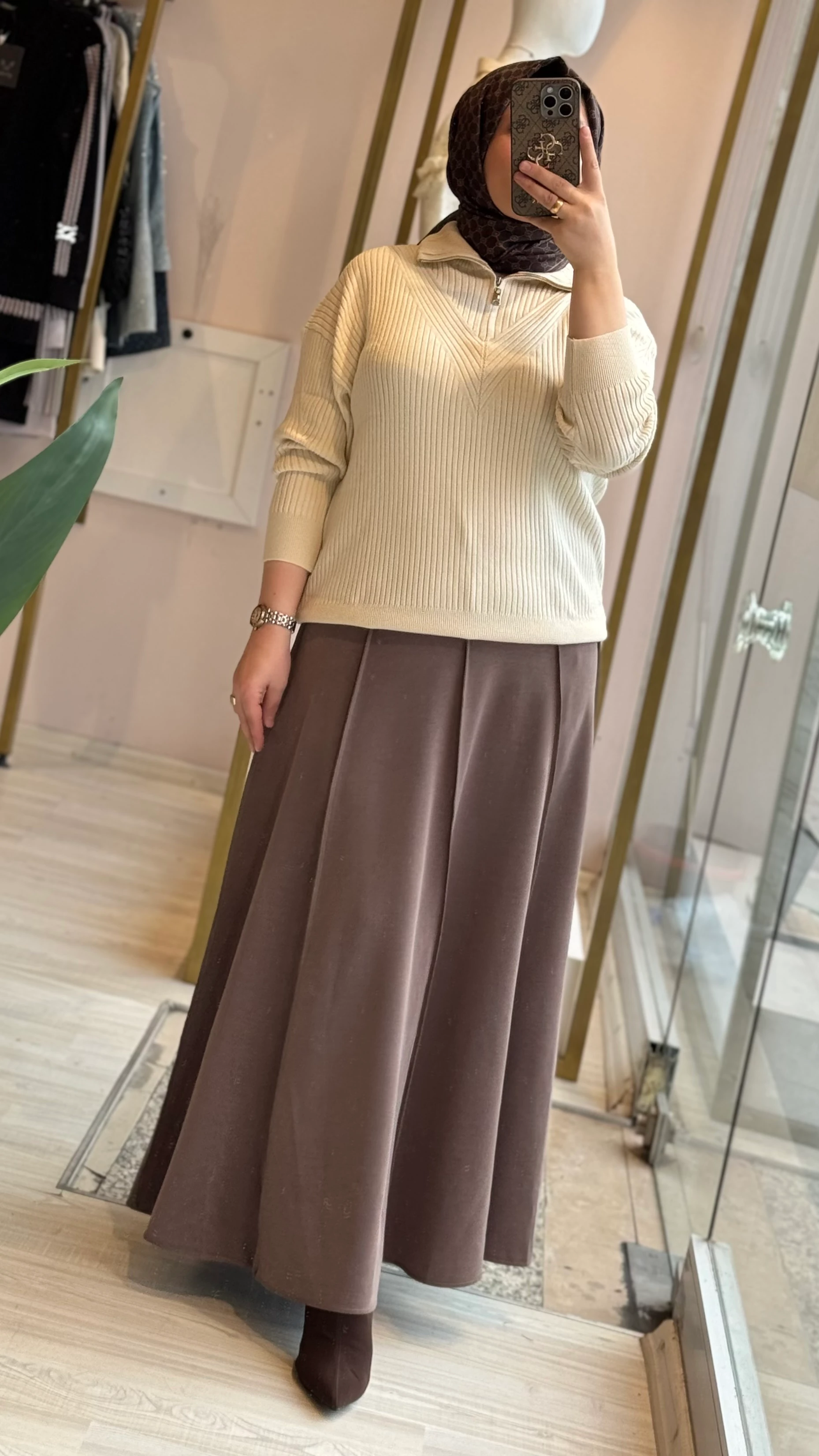 Sentez Safir Parçalı Etek 