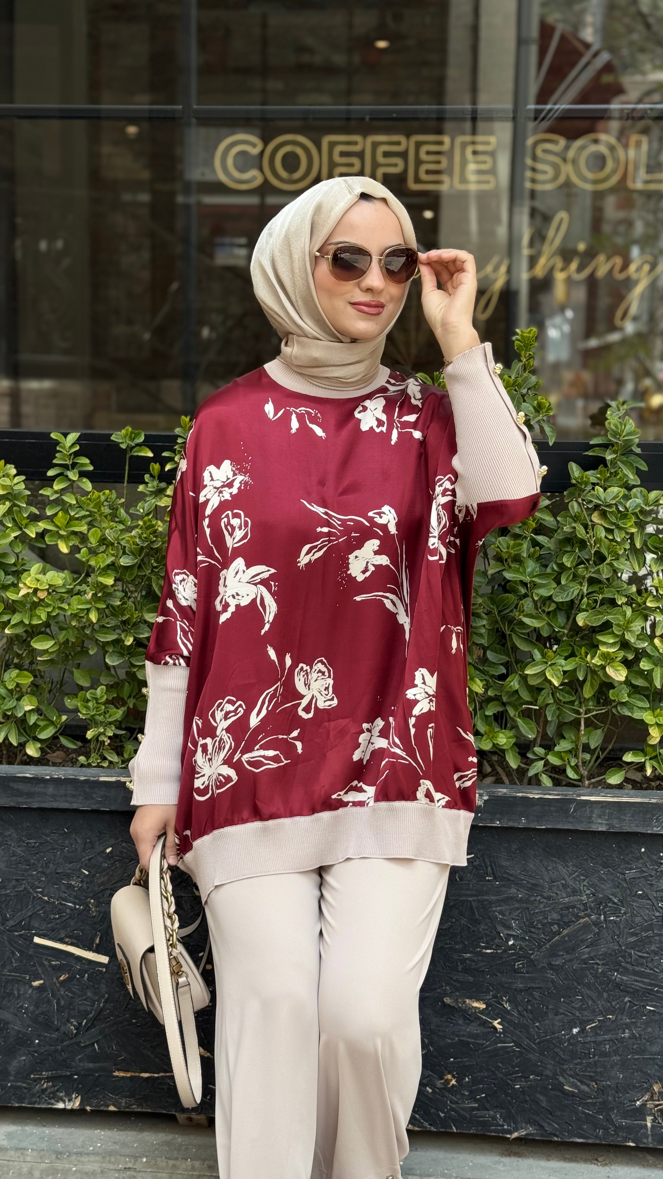 Ghisa Desenli Saten Tunik