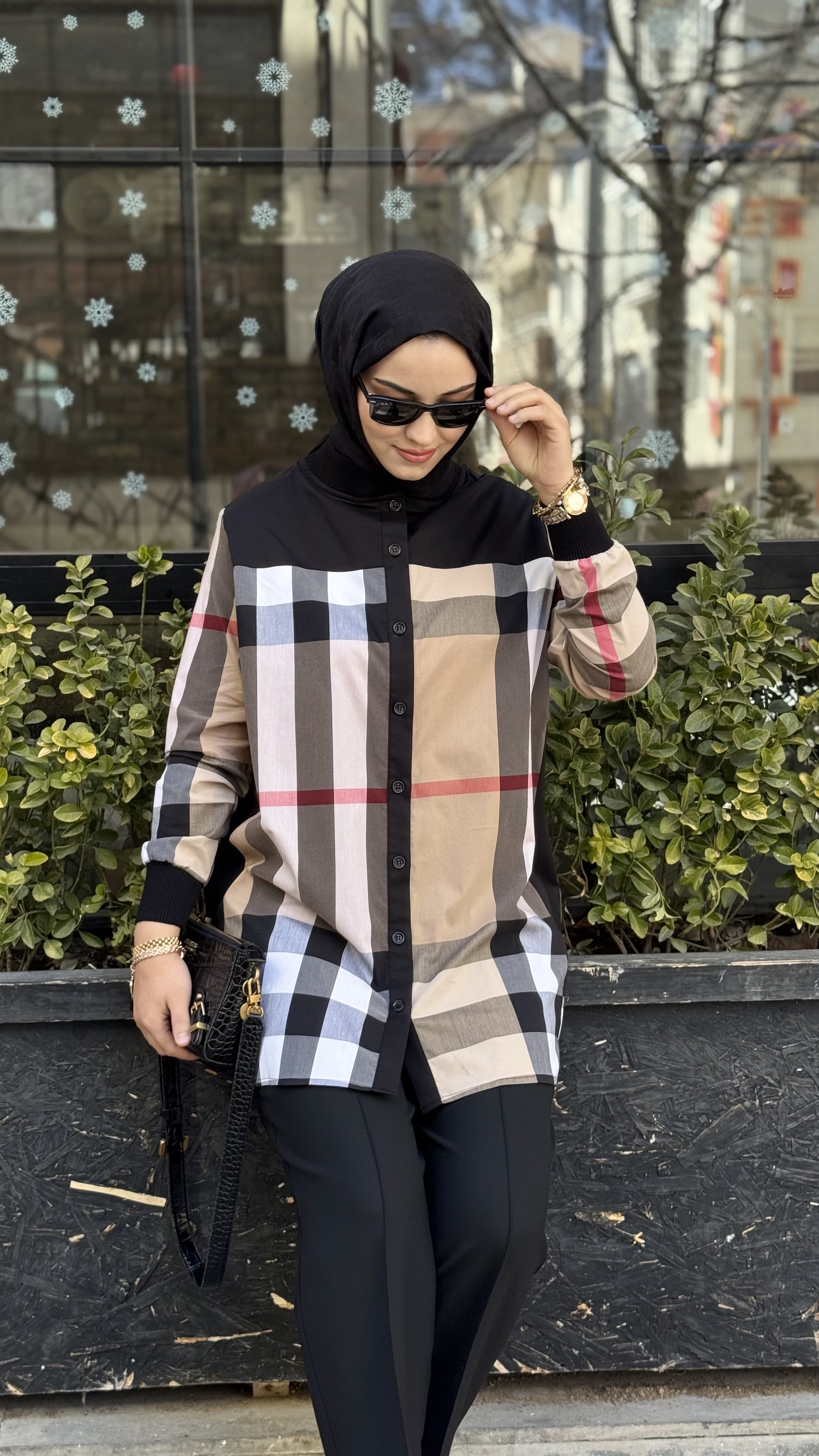 Qmash Burberry Desen Tunik