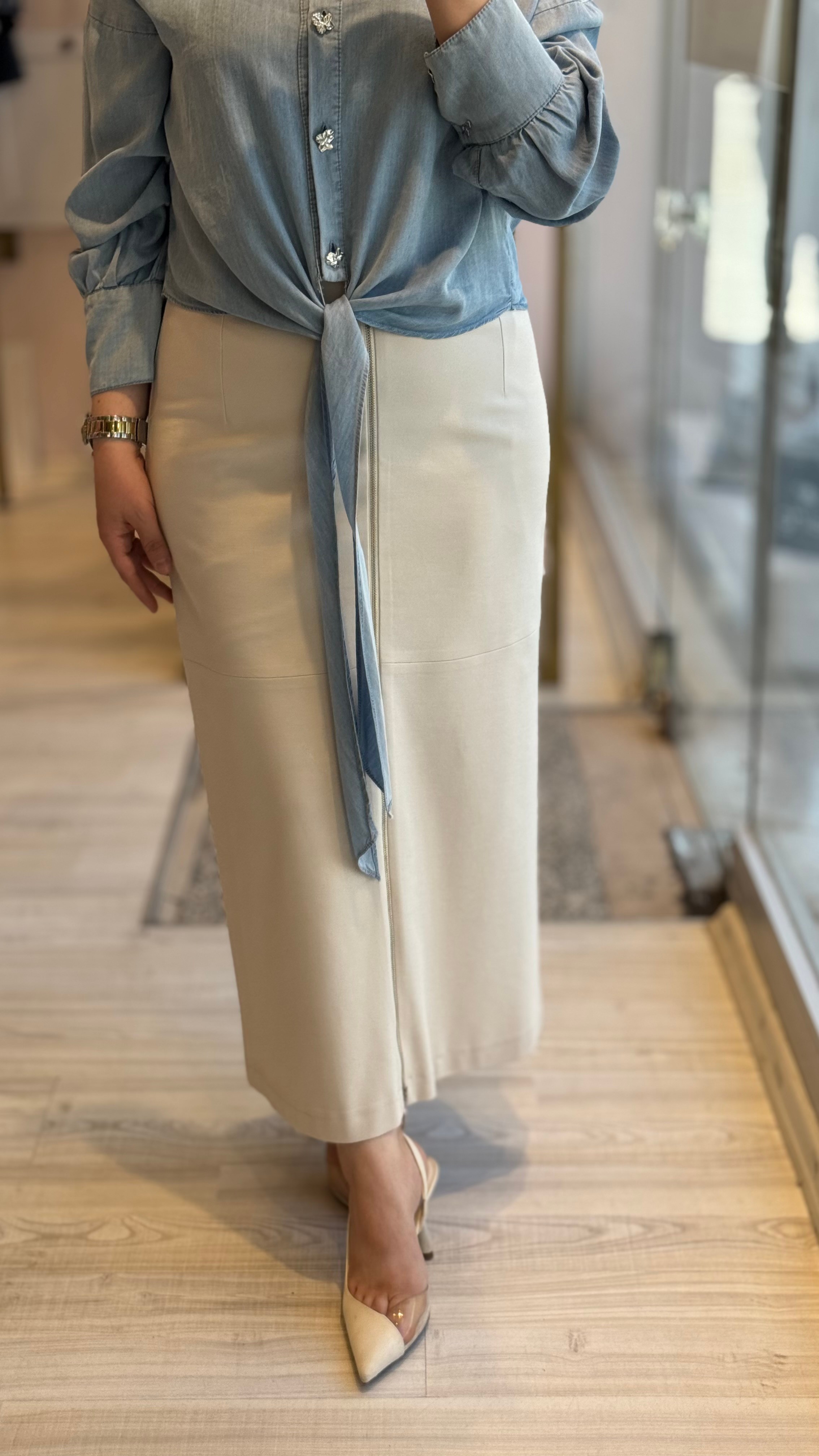 Sentez Fermuarlı Etek