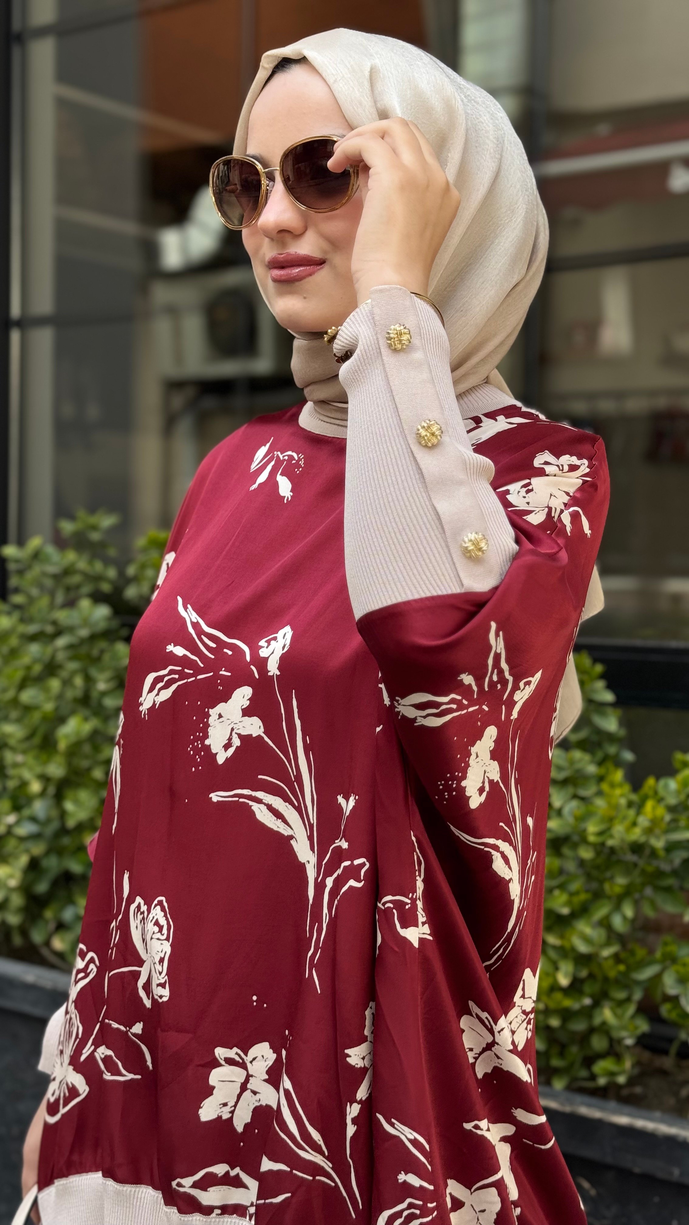Ghisa Desenli Saten Tunik