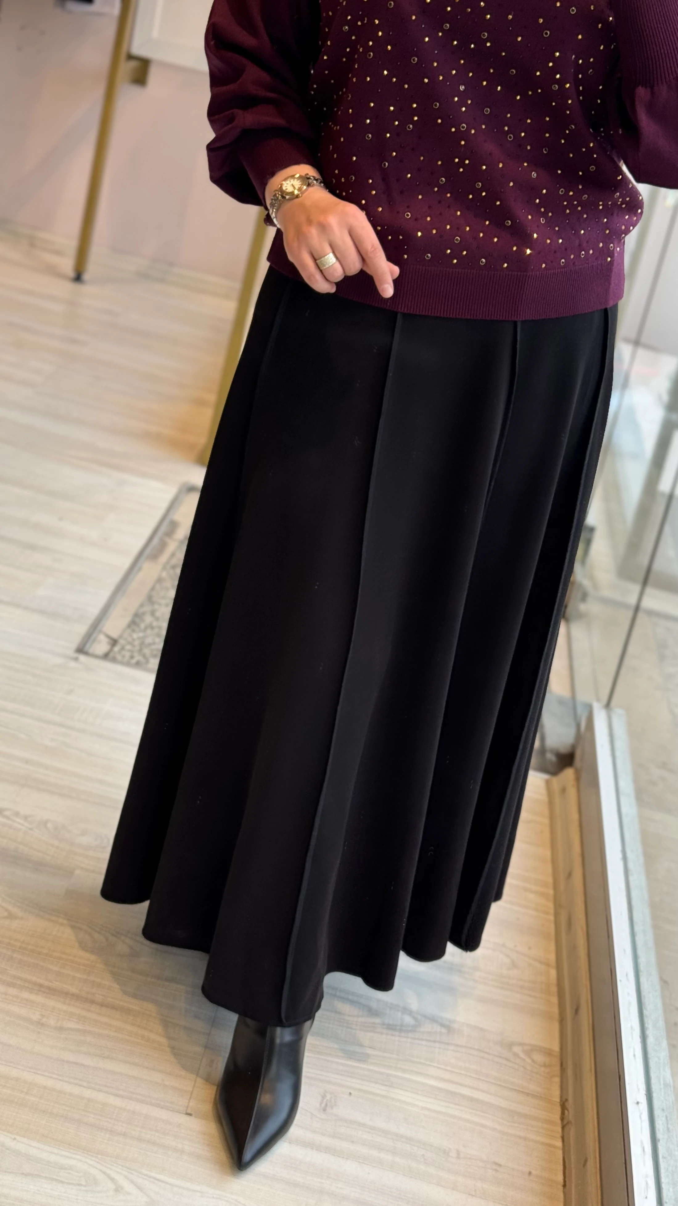 Sentez Safir Parçalı Etek 