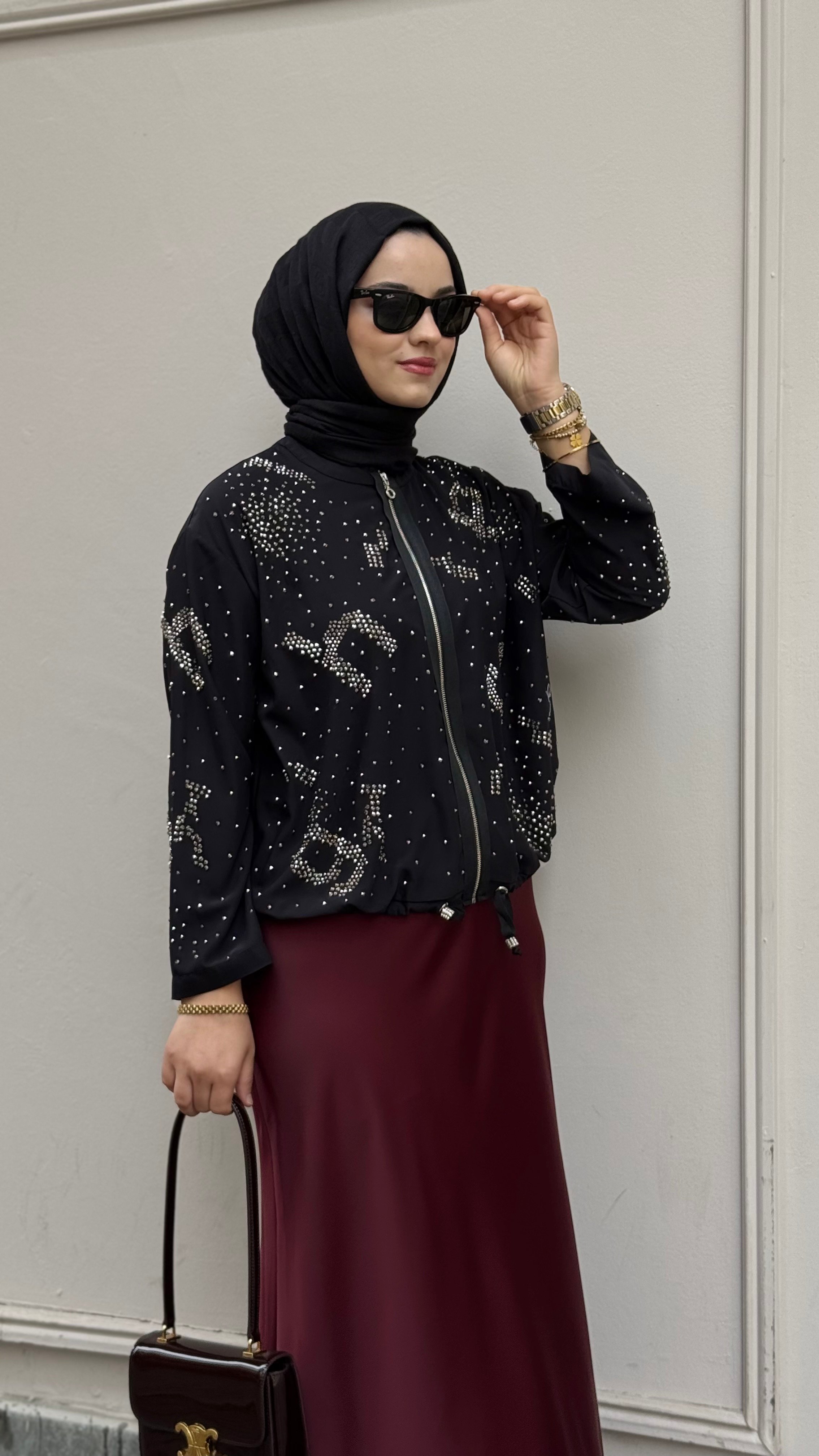 Ghisa Taşlı Ceket