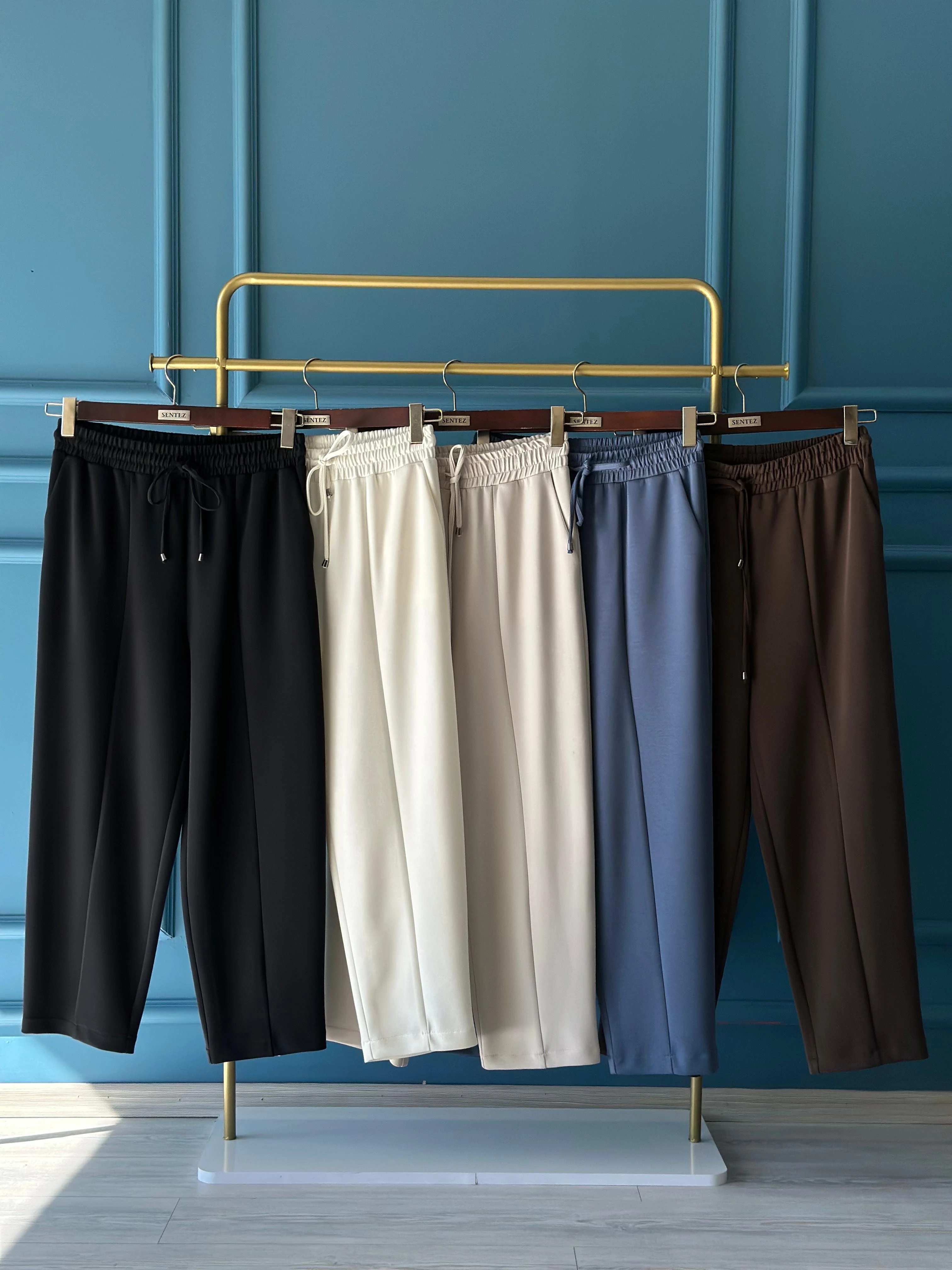 Sentez Önden Parçalı Bambu Pantolon