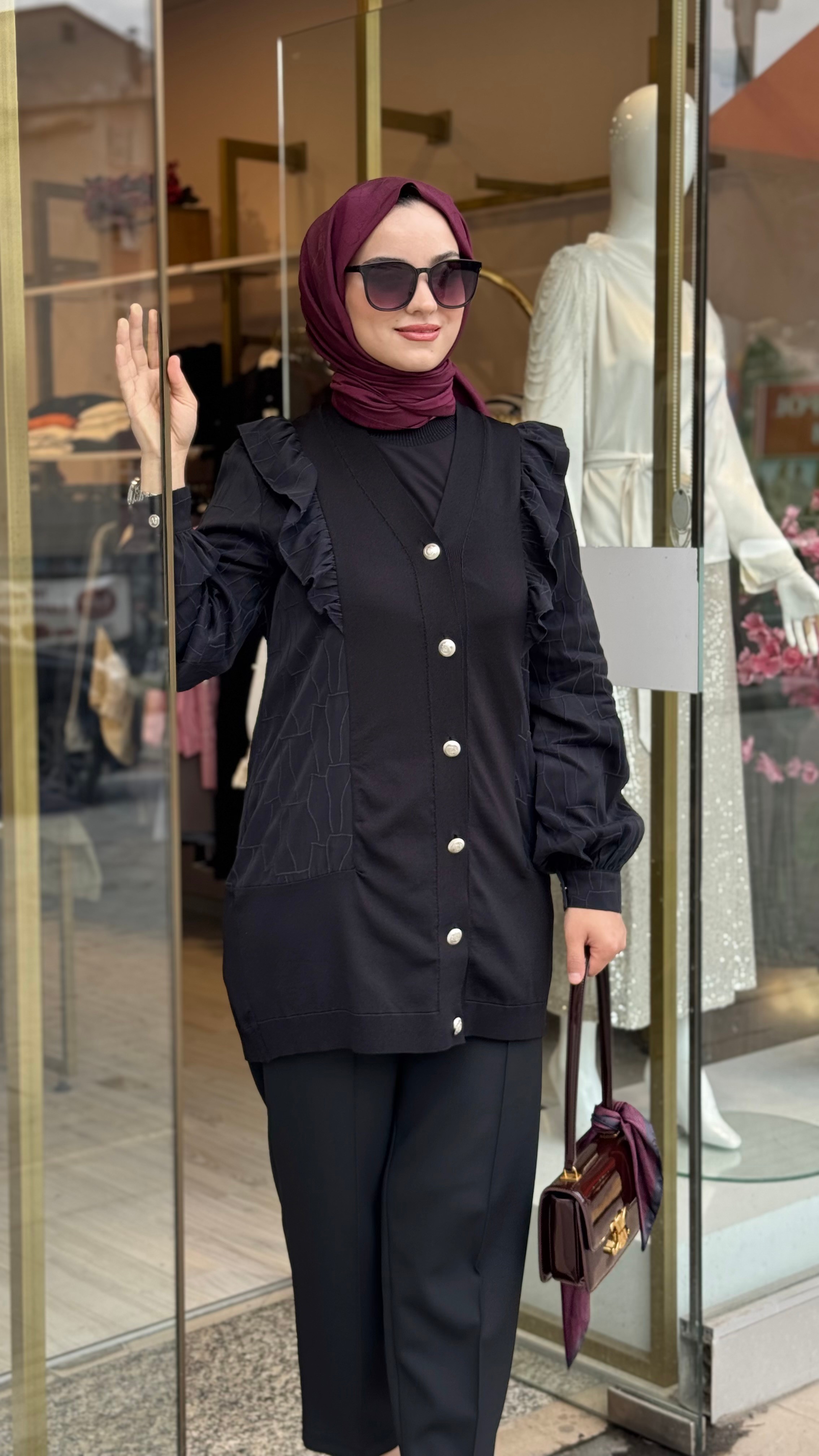 Nuss Vegan Fırfırlı Hırka