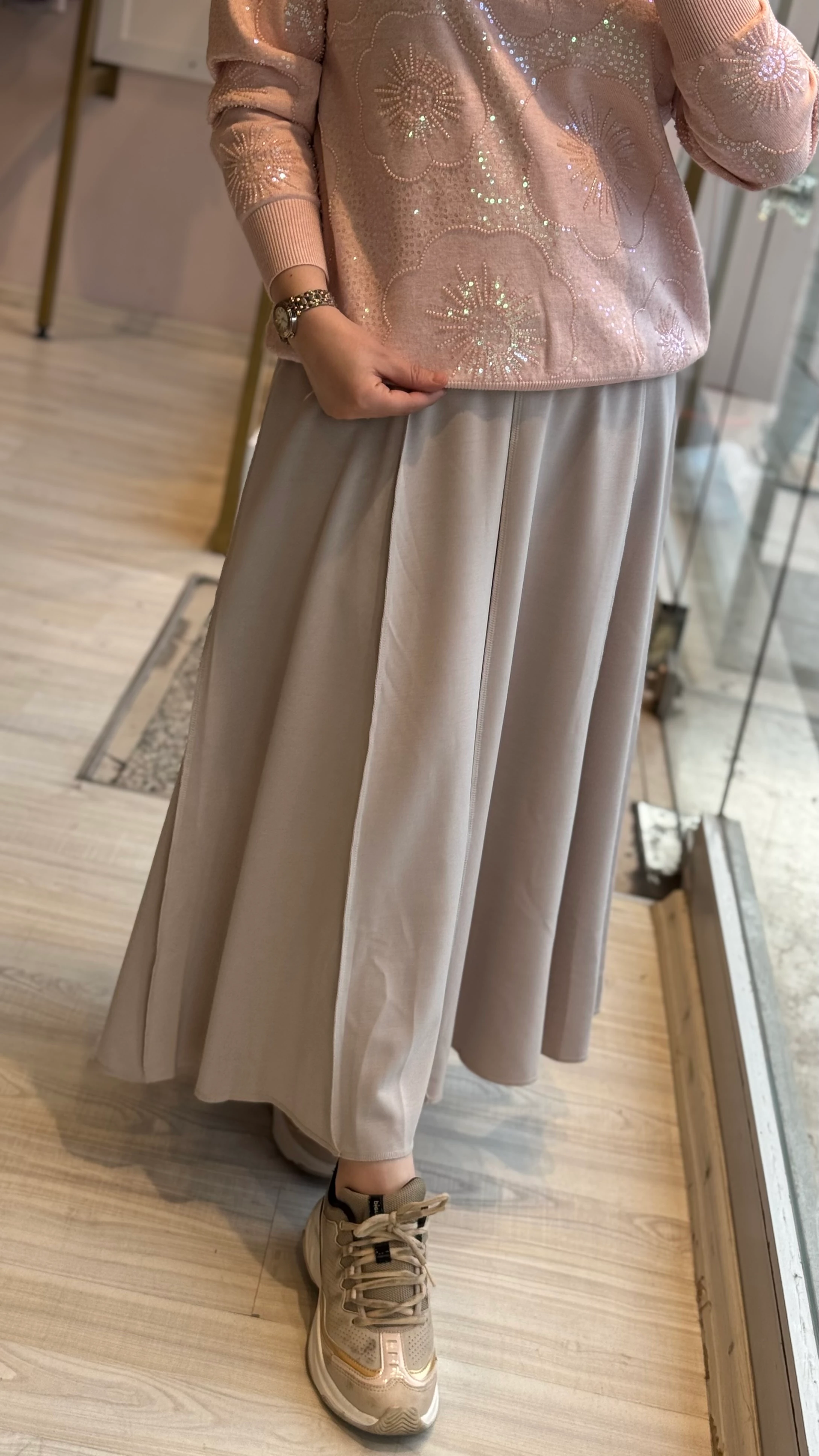 Sentez Safir Parçalı Etek 