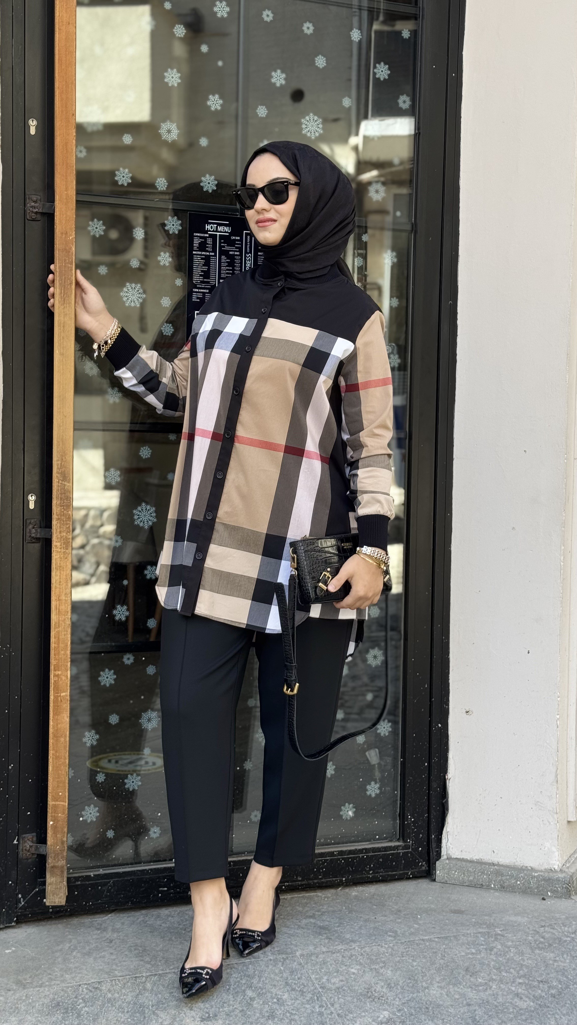 Qmash Burberry Desen Tunik