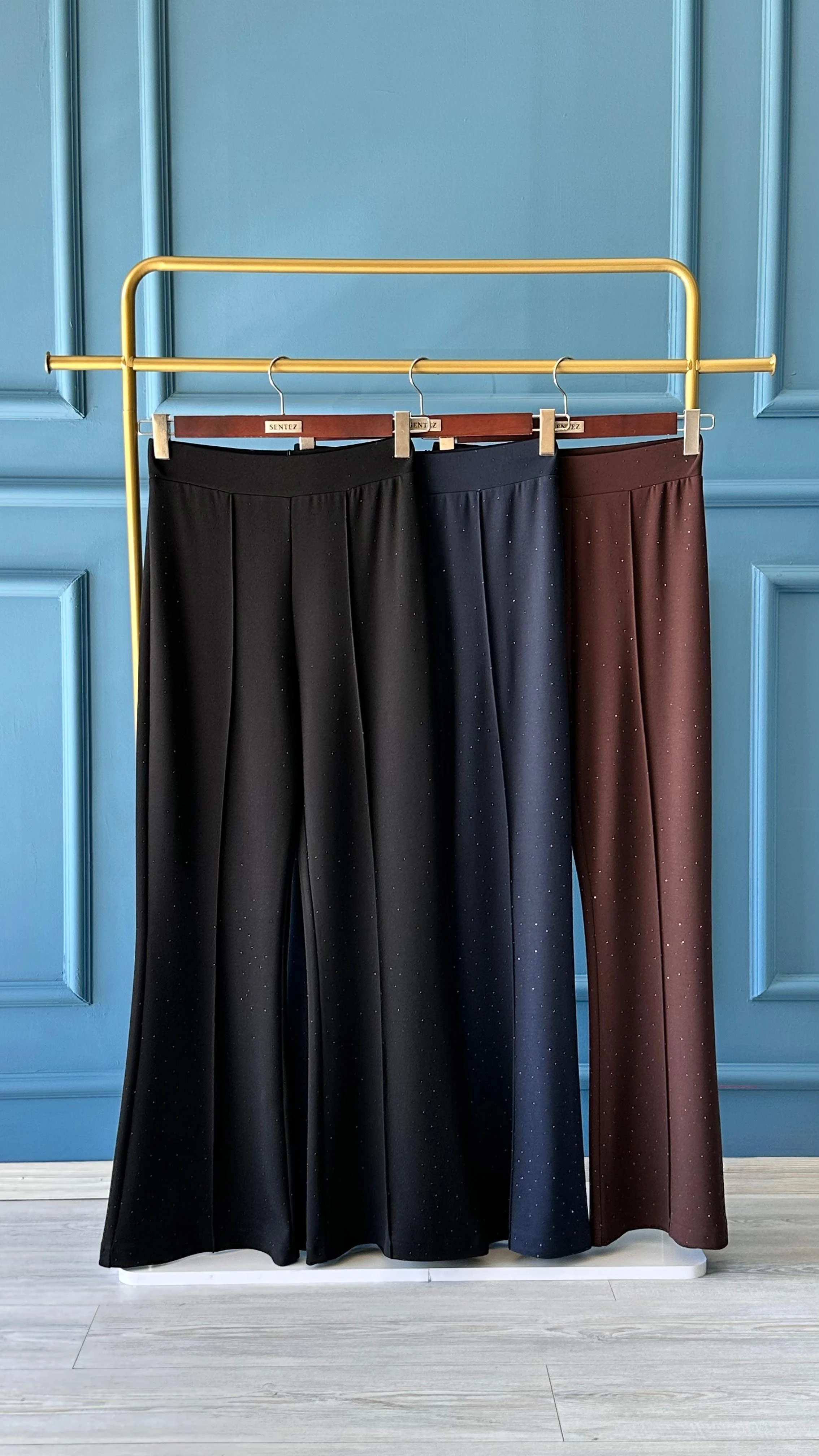 Sentez Taşlı İspanyol Paça Pantolon