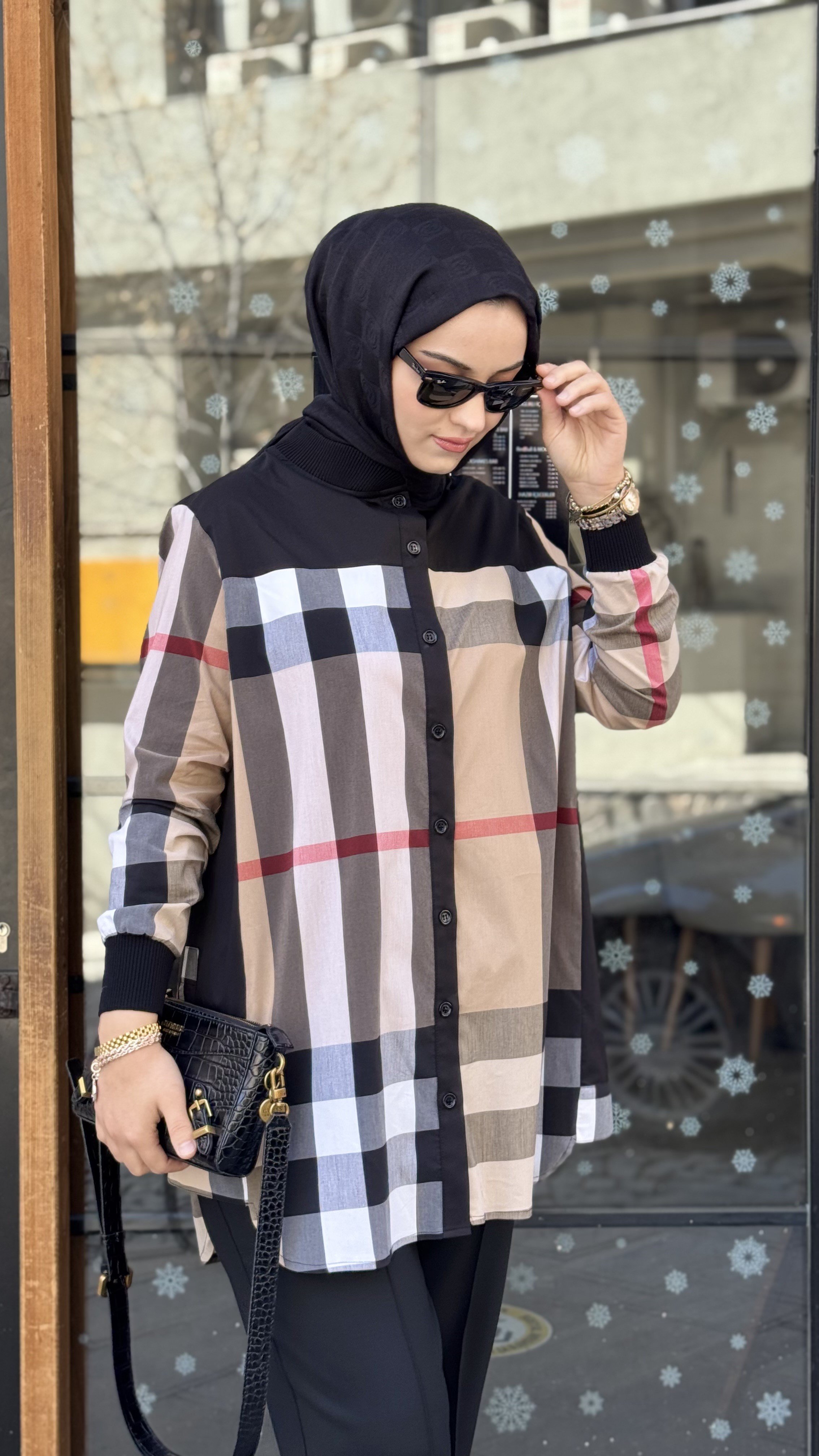 Qmash Burberry Desen Tunik