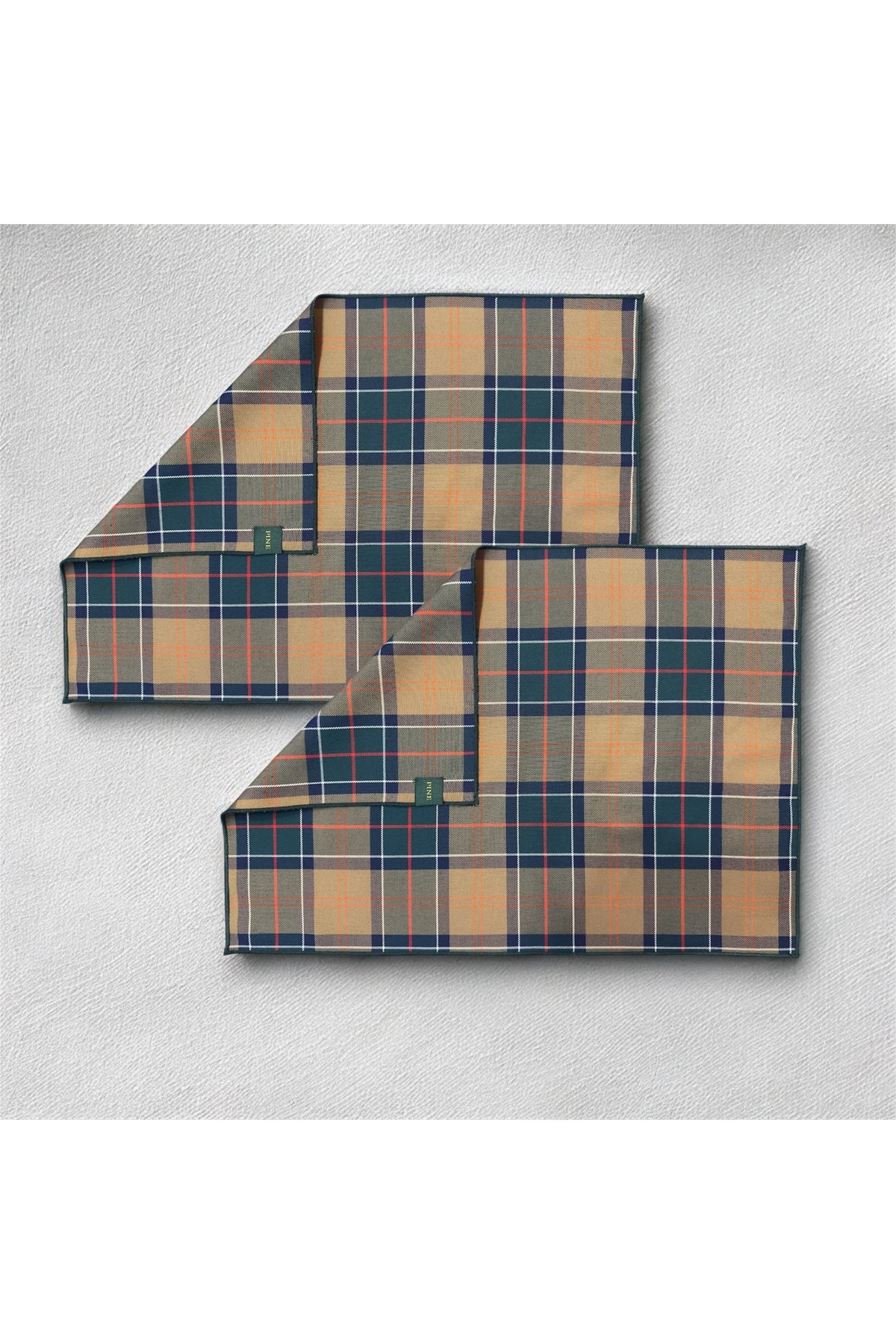 Bej Yeşil Ekose 2li Amerikan Servis 35 x 50 cm Yılbaşı Davet Yeni yıl