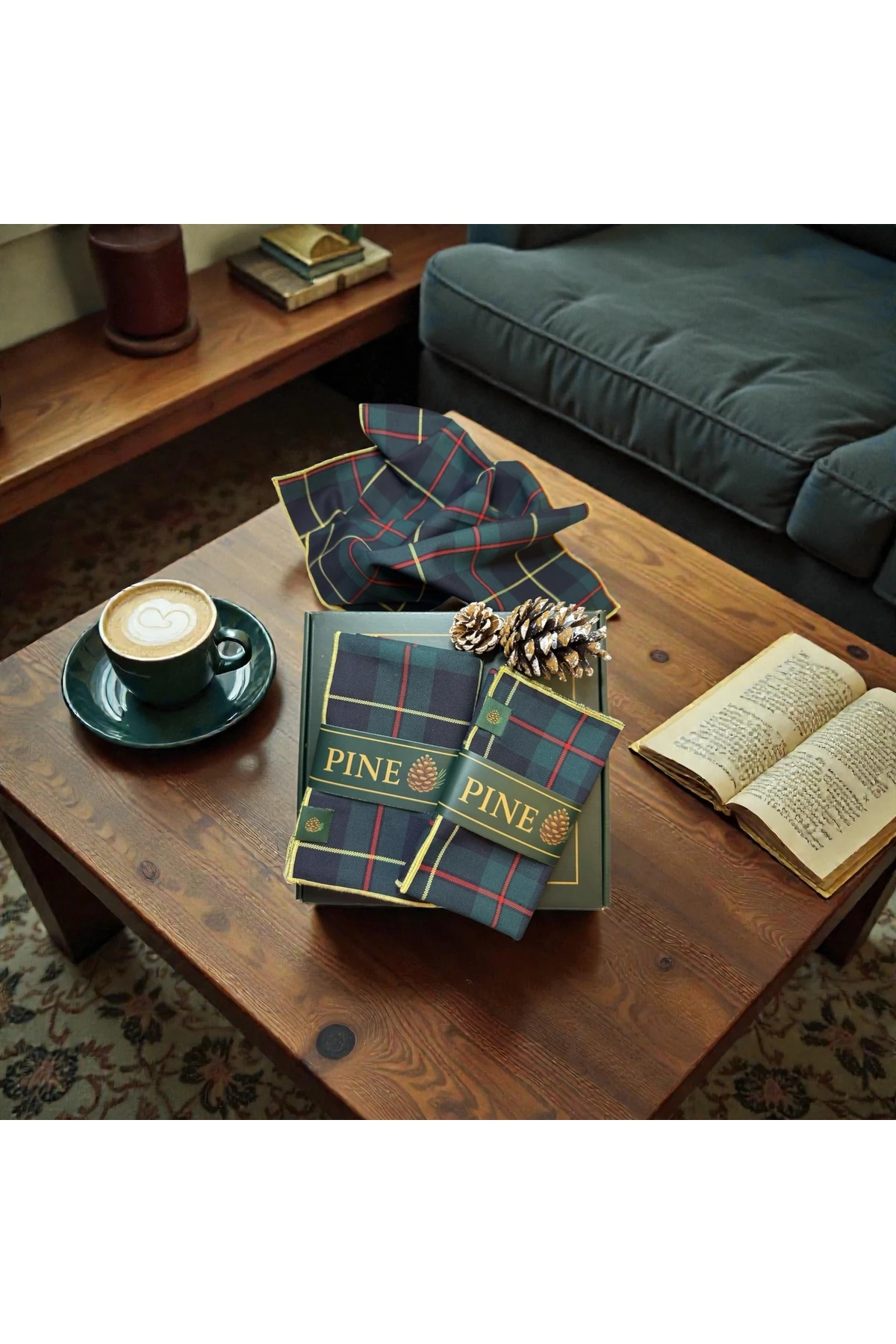 Baby Home Ekose Desenli 2 adet 45 x 150 cm Runner Set Yılbaşı Davet Yeni yıl