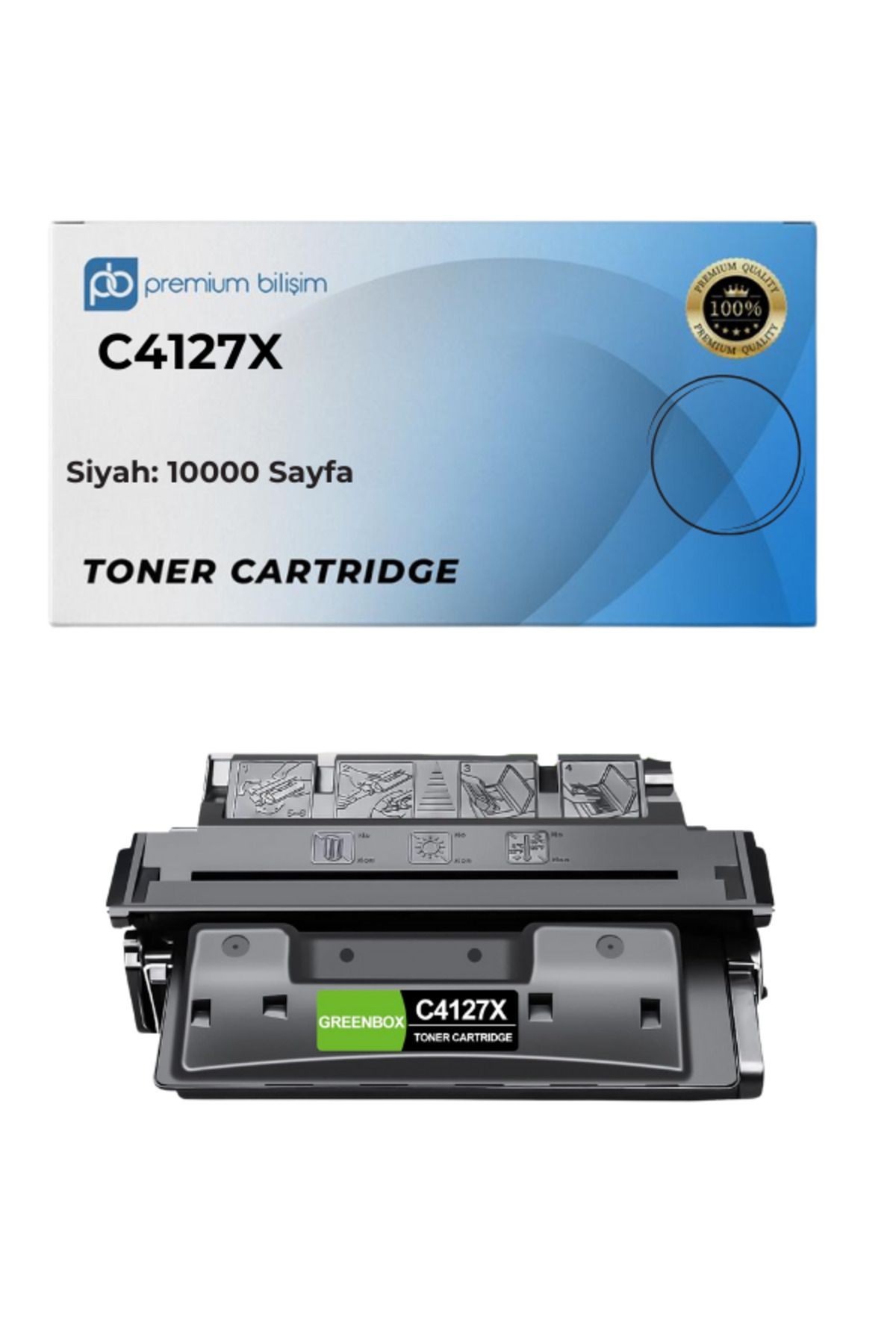 C4127X Muadil Toner - Laserjet 4000 4000N 4000T 4000TN 4050 4050N 4050DN 4050T 4050TN 4100 4100N