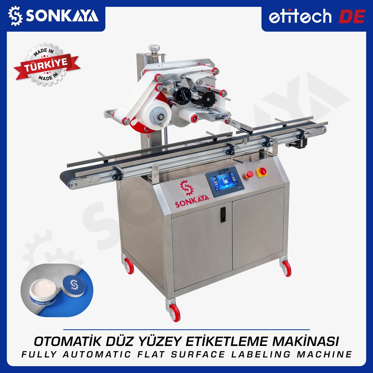 Etitech DE Tam Otomatik Düz Yüzey Etiketleme Makinası