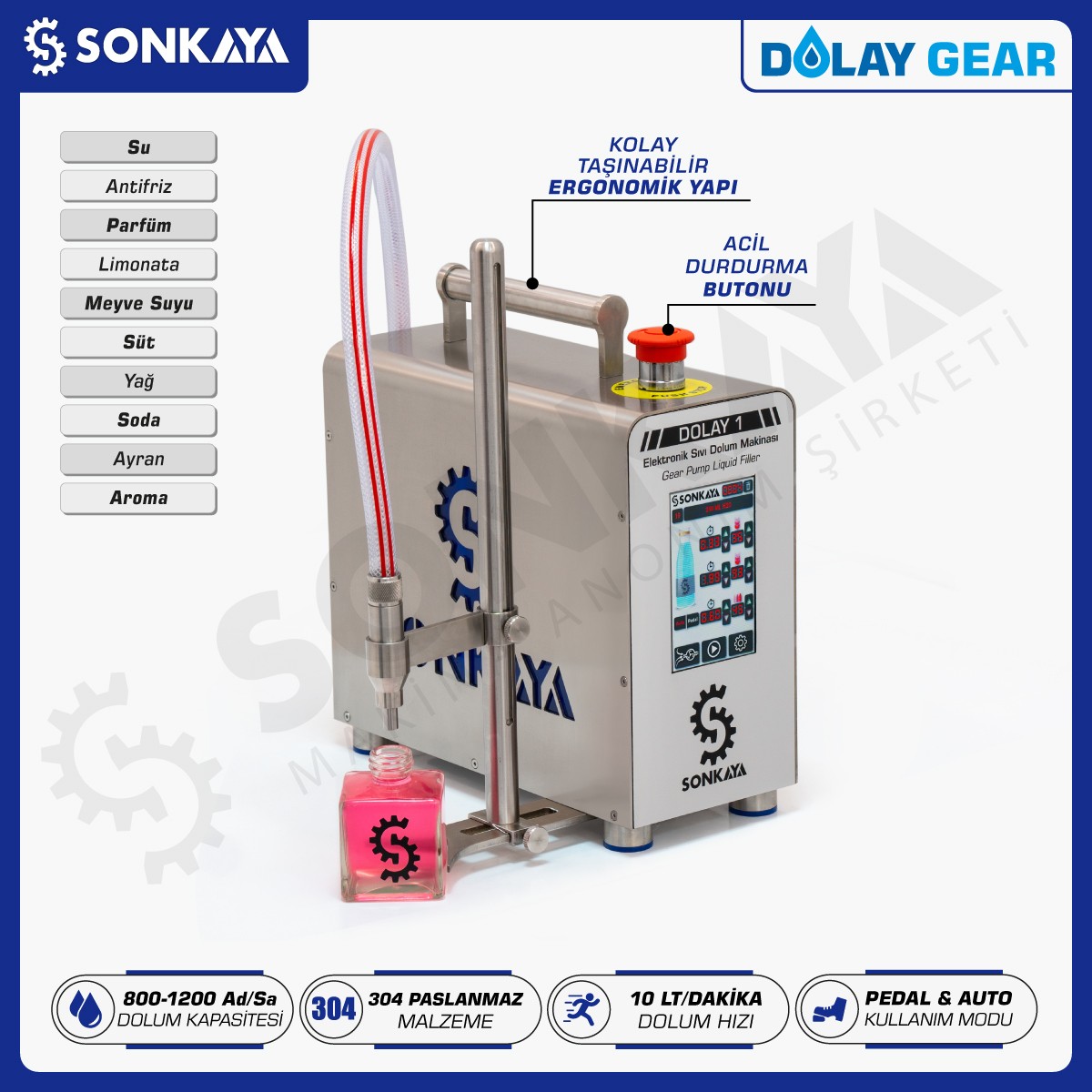 DOLAY 1 Digital Gear Pump Liquid Filling Machine 1000ml