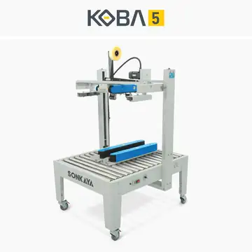 KOBA 5 üst kapak katlamalı otomatik koli bantlama hattı