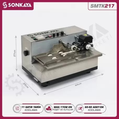 SMTK217 Otomatik Tarih Kodlama Makinası 11 Satır 17cm