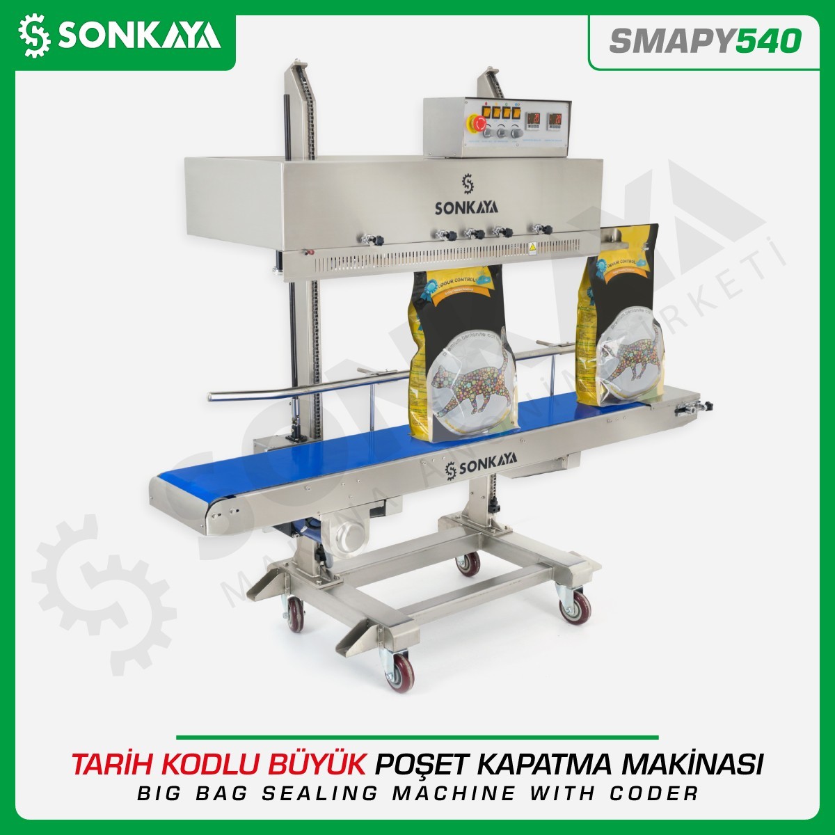 SMAPY540 Tarih Kodlamalı Büyük Poşet Çuval Kapatma Makinası