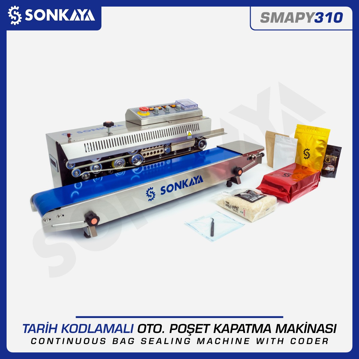 SMAPY310 Automatic Continuous Bag Sealing Machine With Date Coder