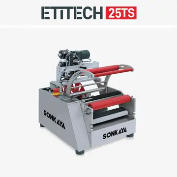 ETITECH 25TS yarı otomatik masaüstü yuvarlak şişe etiketleme