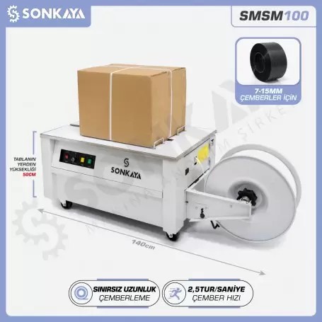 SMSM100 Semi-Automatic Carton Strapping Machine