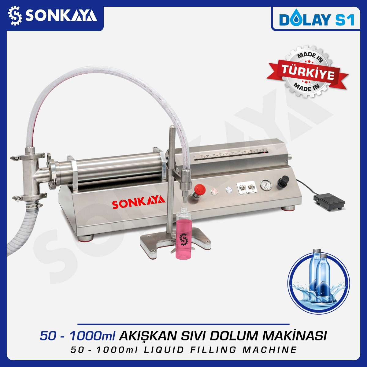 Dolay S1 Masaüstü Sıvı Dolum Makinası 1000ml