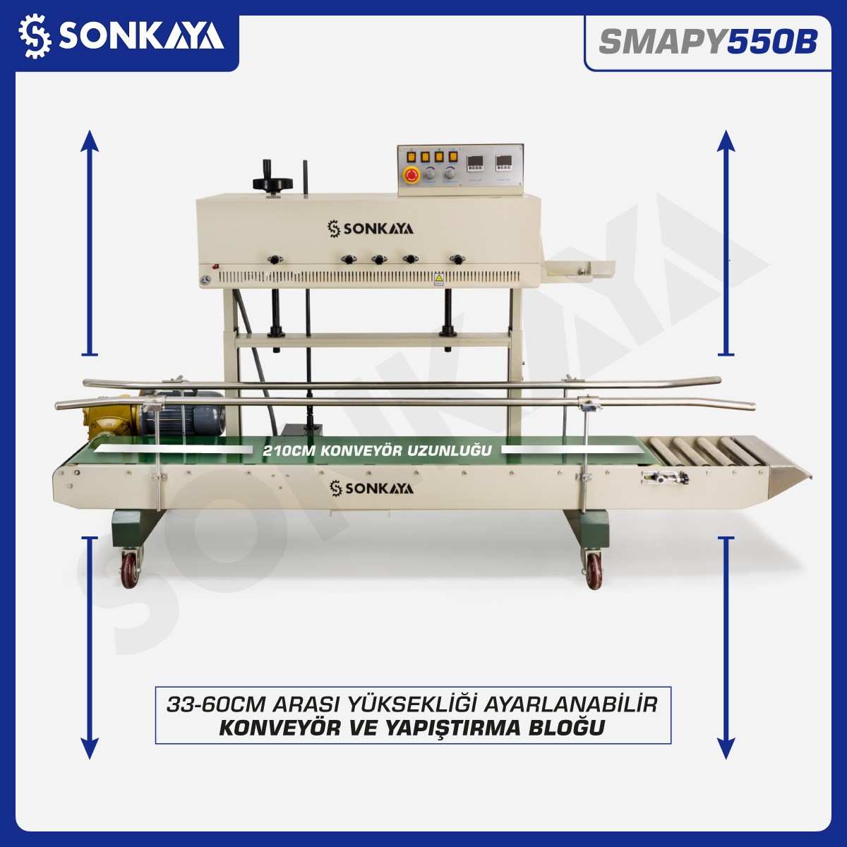 SMAPY550B Tarih Kodlamalı Büyük Poşet Çuval Kapatma Makinası