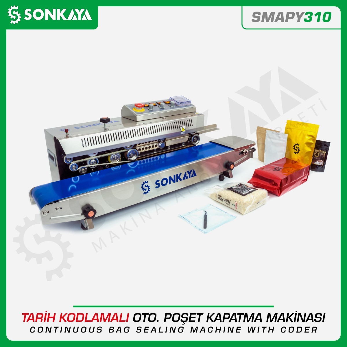 SMAPY310 Automatic Continuous Bag Sealing Machine With Date Coder