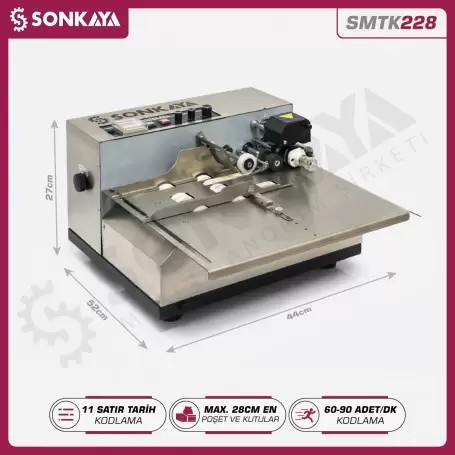 SMTK228 Otomatik Tarih Kodlama Makinası 11 Satır 28cm