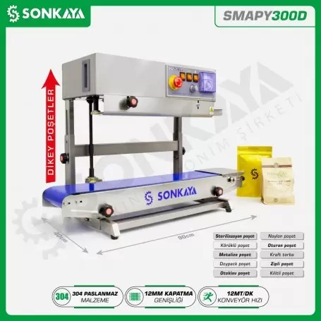 SMAPY300D Konveyörlü Dikey Poşet Ağzı Kapatma Makinası