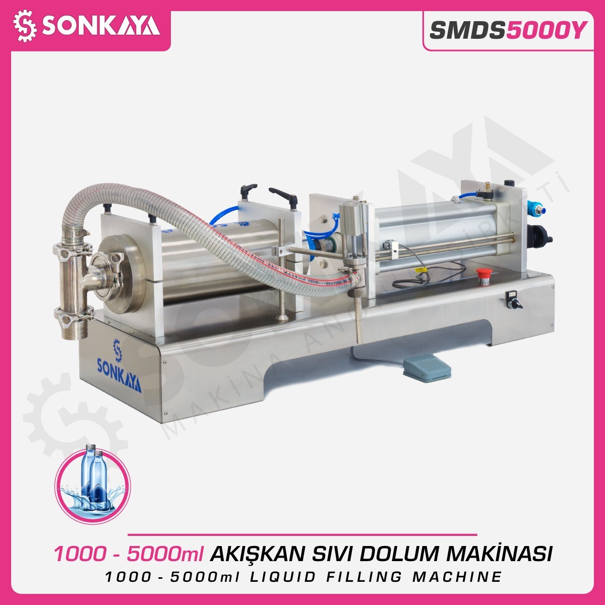 SMDS5000Y 5000ml Yarı Otomatik Sıvı Dolum Makinası