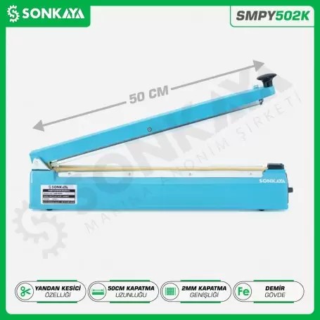 SMPY502K 50cm Desktop Manual Bag Sealing Machine with Cutter