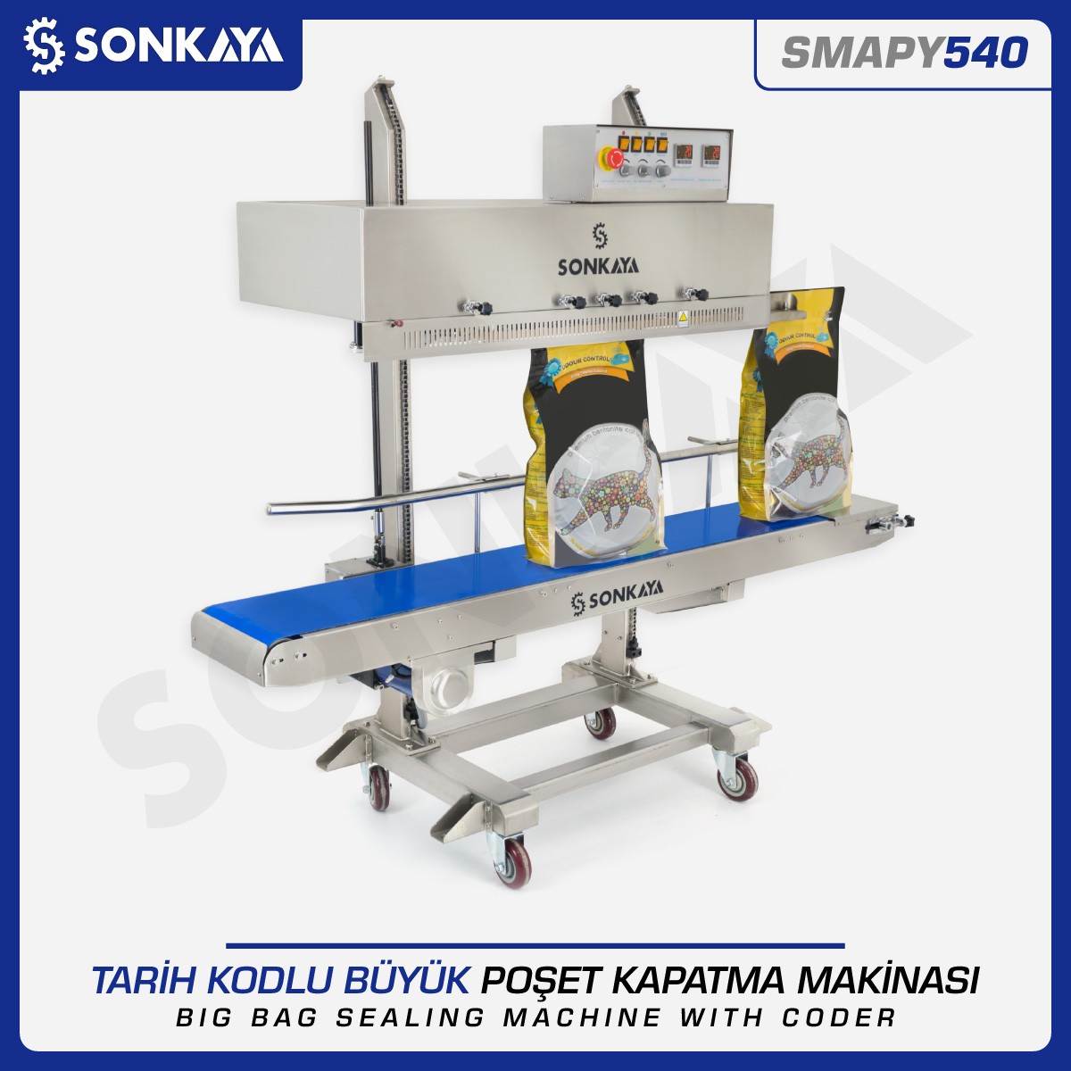 SMAPY540 Tarih Kodlamalı Büyük Poşet Çuval Kapatma Makinası