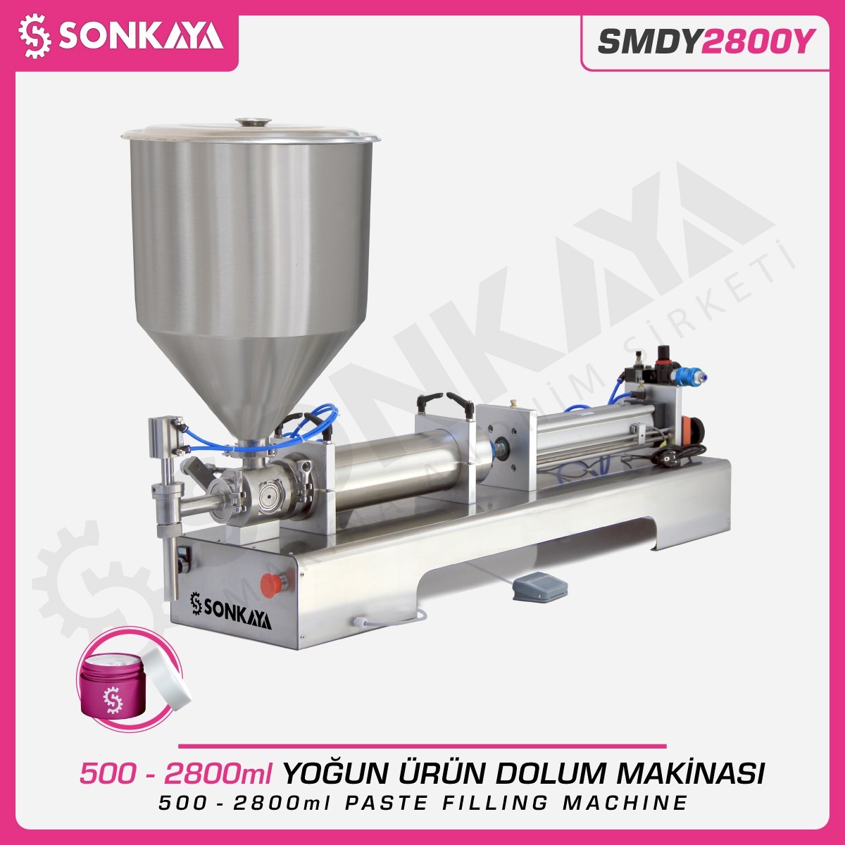 SMDY2800Y 2800ml Yarı Otomatik Yoğun Ürün Dolum Makinası