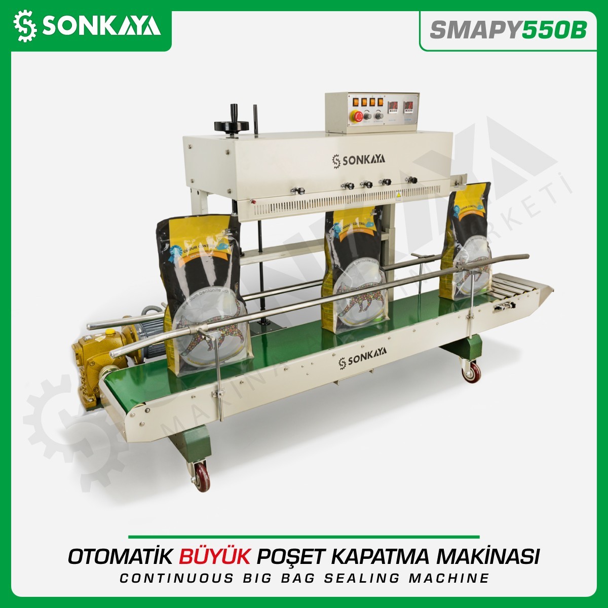 SMAPY550B Tarih Kodlamalı Büyük Poşet Çuval Kapatma Makinası