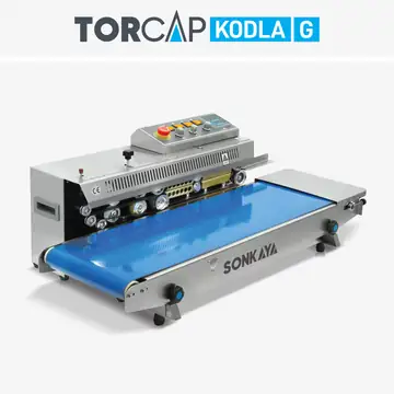 TORCAP KODLA G Geniş Konveyörlü ve Kodlamalı Kapatma Makinası