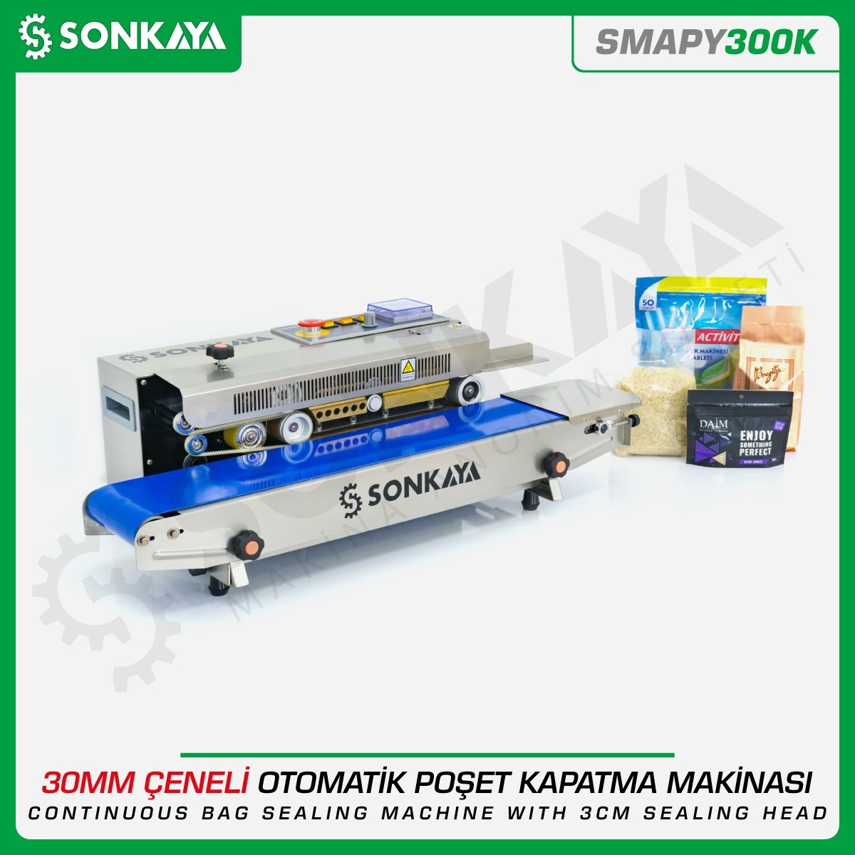 SMAPY300K Geniş Yapıştırma Çeneli Poşet Kapatma Makinası