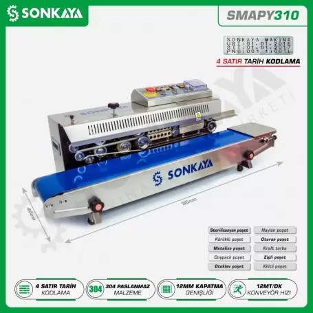 SMAPY310 Automatic Continuous Bag Sealing Machine With Date Coder