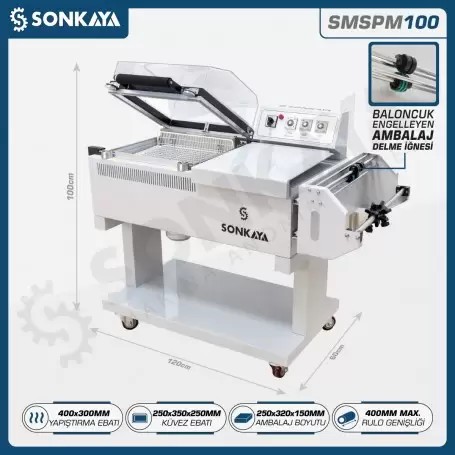 SMSPM100 Küvezli Shrink Paketleme Makinası 40x30cm