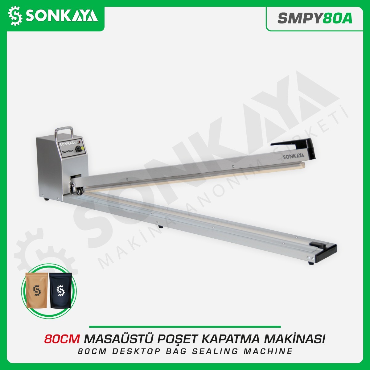 SMPY80A 80cm Poşet Ağzı Yapıştırma Makinası