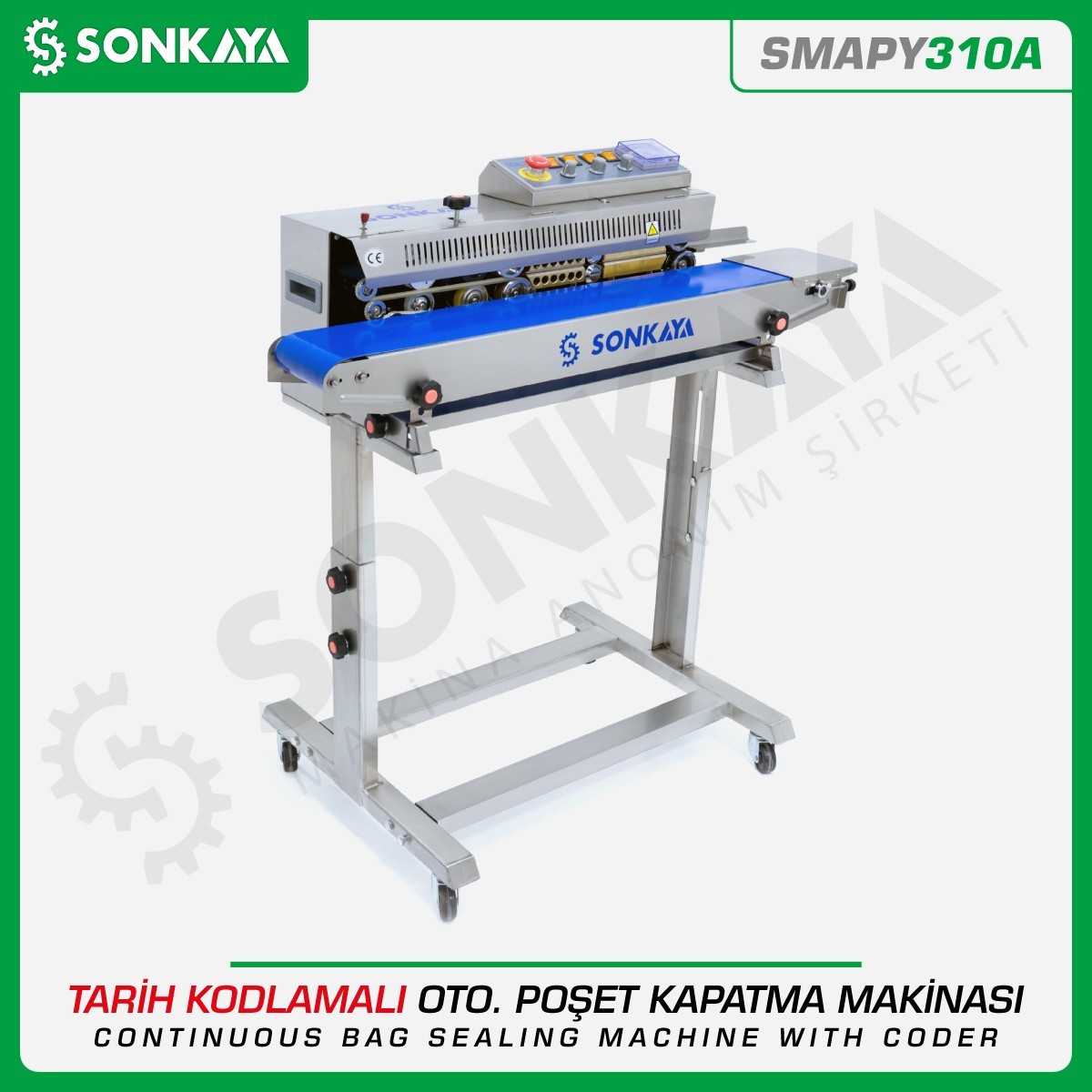 SMAPY310A Automatic Continuous Bag Sealing Machine With Coder and Foot