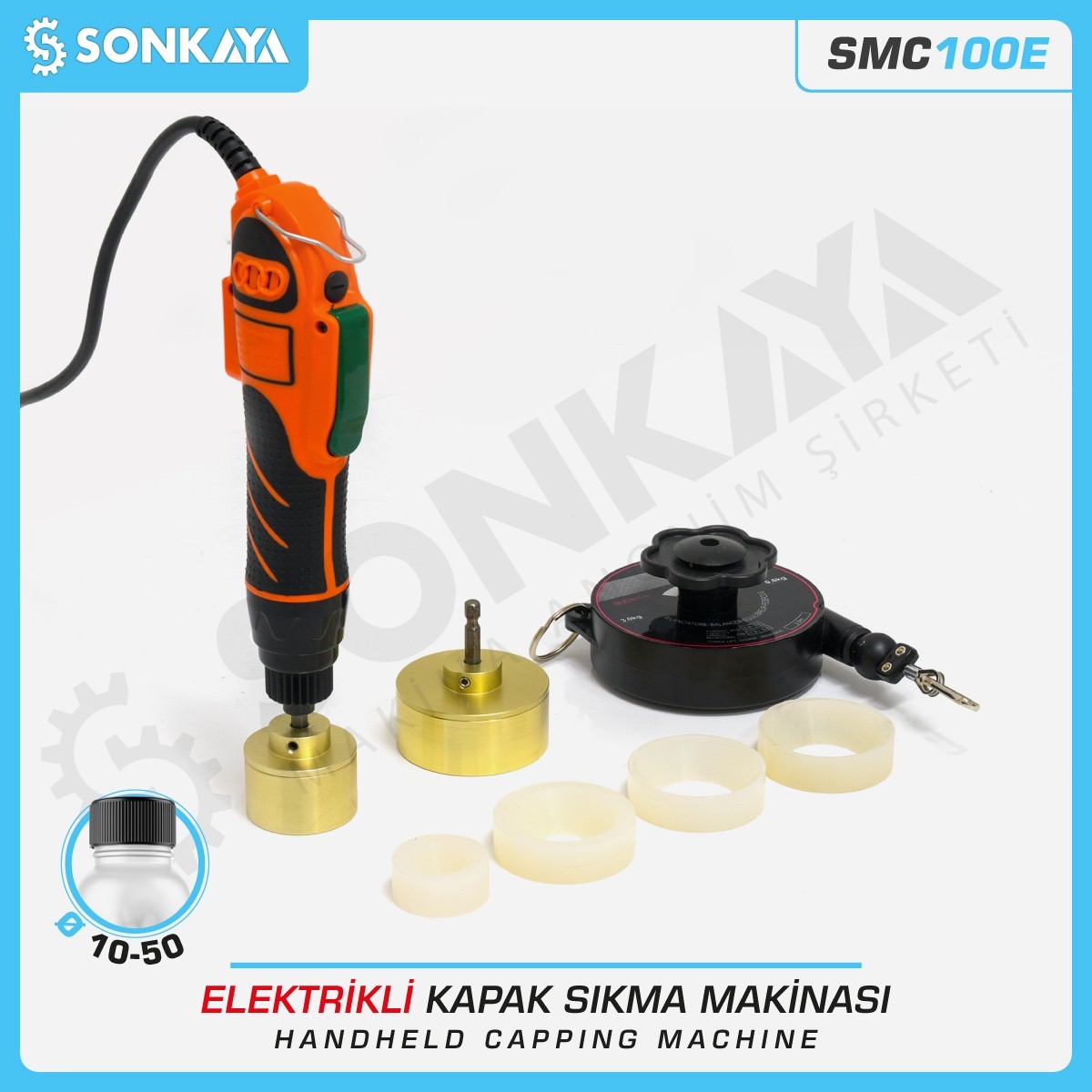 SMC100E 10-50mm Manuel Kapak Kapatma Makinası