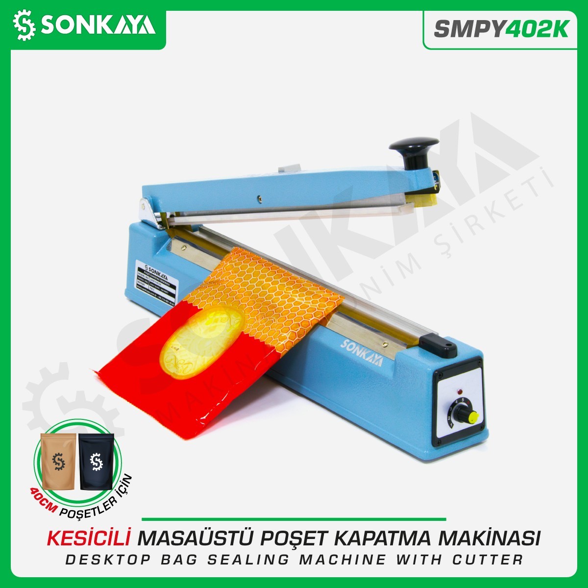 SMPY402K 40cm Desktop Manual Bag Sealing Machine with Cutter